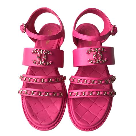 sandali chanel rosa antico cinti|Chanel suede sandals.